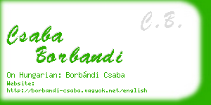 csaba borbandi business card